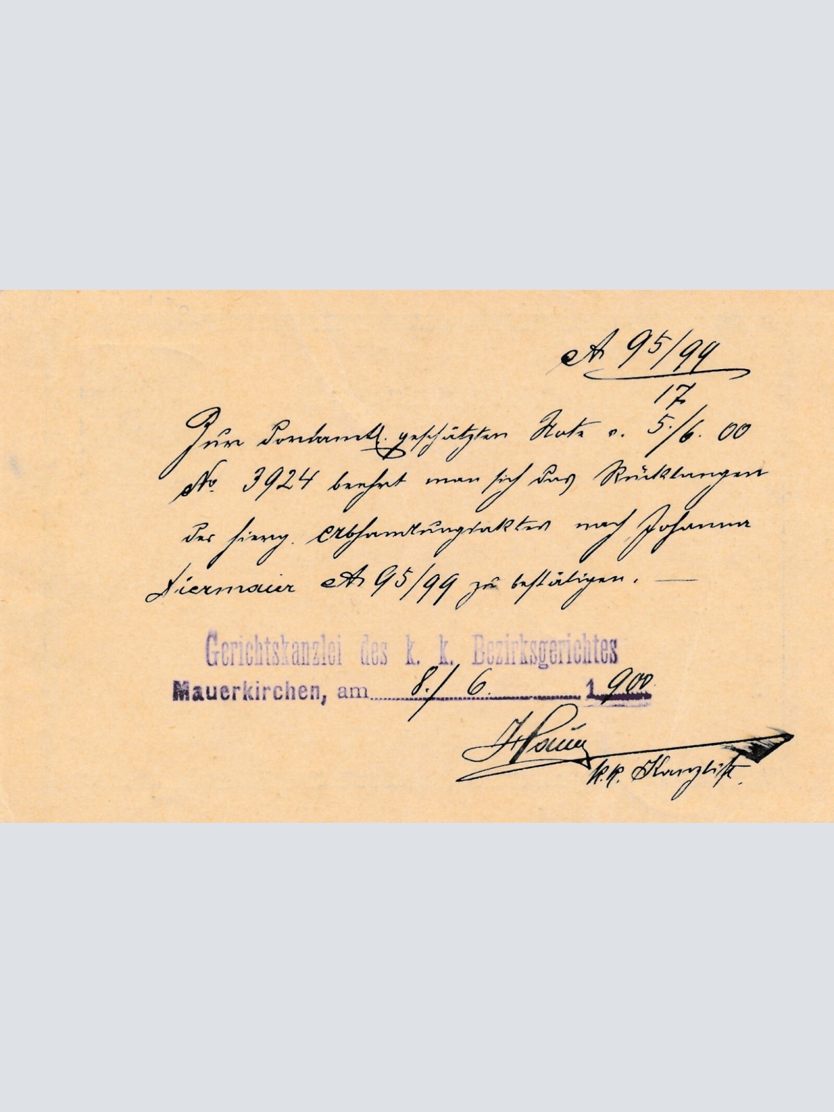 5 Heller Ganzsachen - Karte aus Mauerbib (10558)