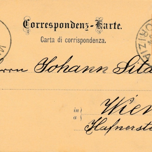 2 Kreuzer Ganzsachen - Karte (Ital) 1884 aus Görz (10542)