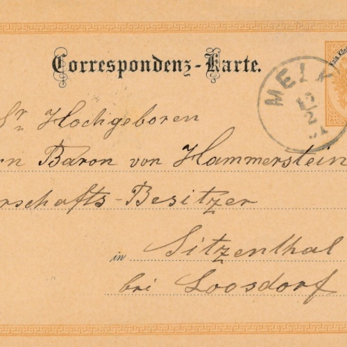 2 Kreuzer - Ganzsachen - Karte 1891 aus Melk (10694)