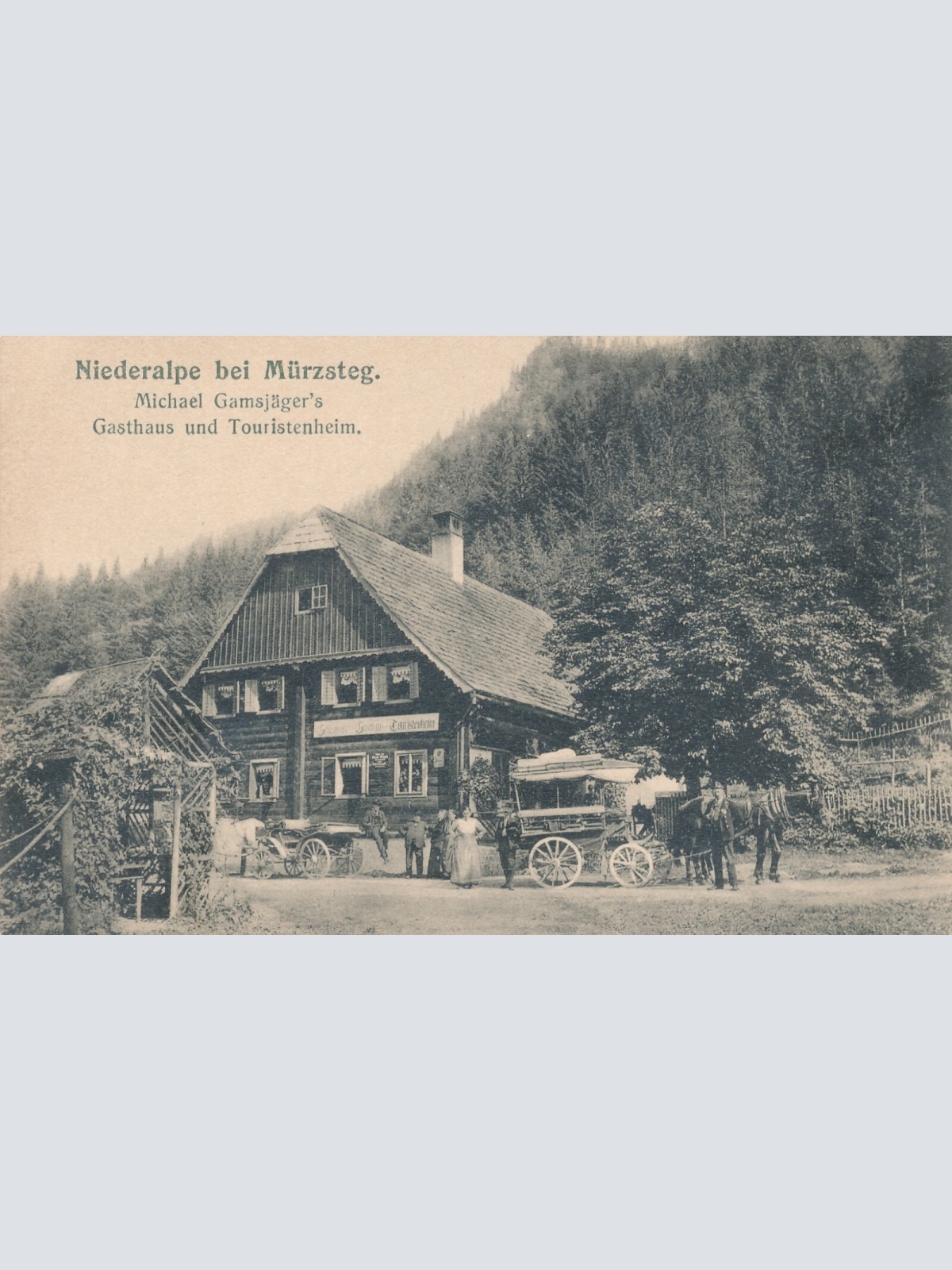 AK aus Mürzsteg mit Gasthaus Gamsjäger Steiermark Ansichtskarte (9535)