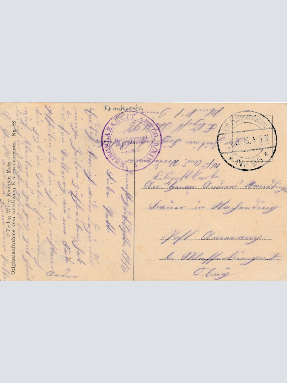 AK aus Ludwigsplatz in Hattonchatel Frankreich Ansichtskarte (9172)