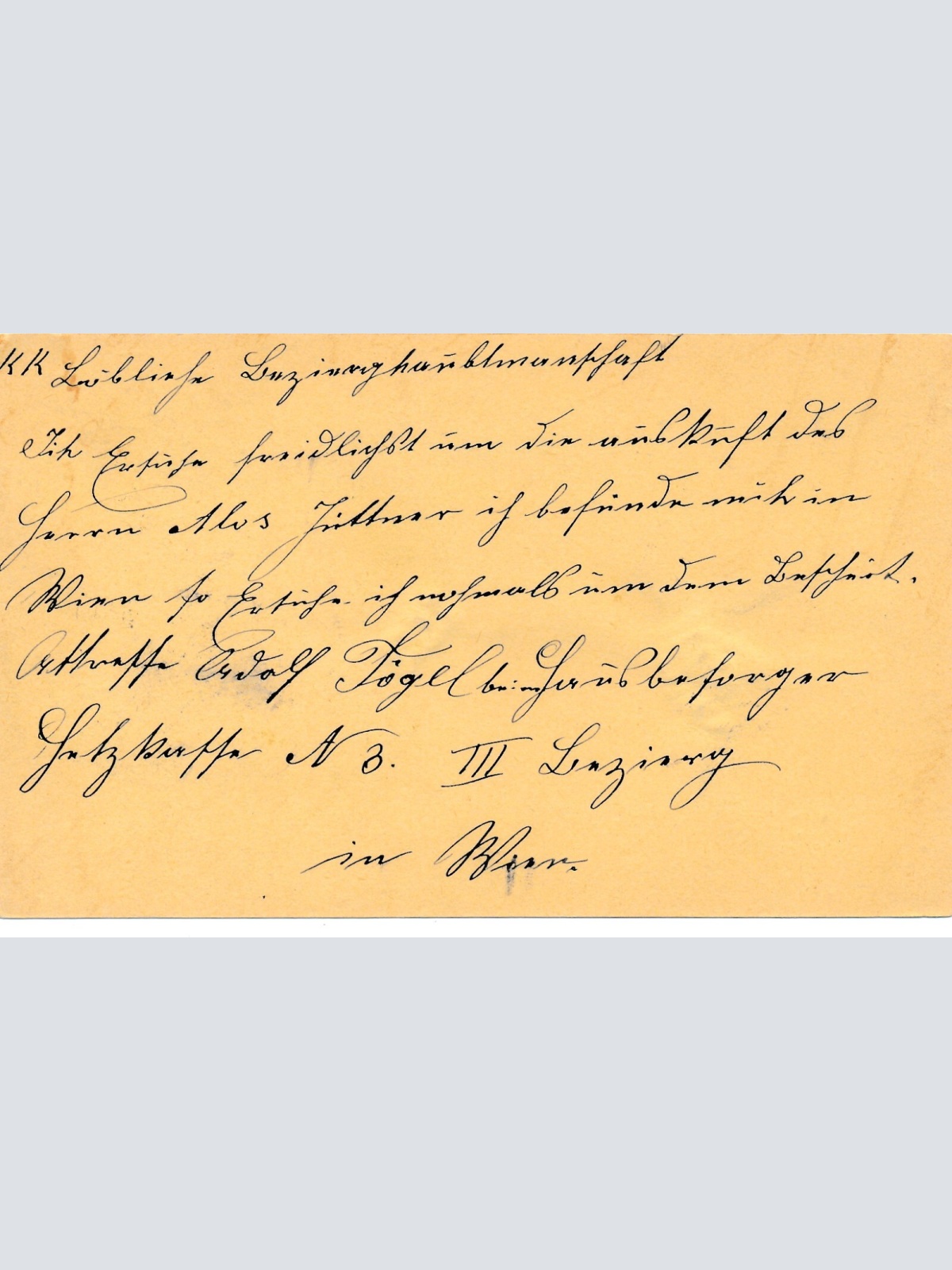 2 Kreuzer - Ganzsachen - Karte 1889 aus Wien Weissgräber (10680)