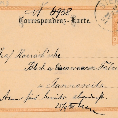 2 Kreuzer - Ganzsachen - Karte 1891 aus Sternberg (10673)