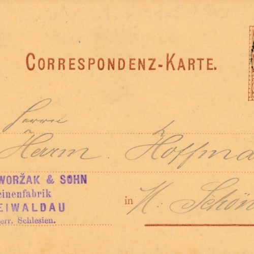 2 Kreuzer - Ganzsachen - Karte 1883 aus Freiwaldau (10665)