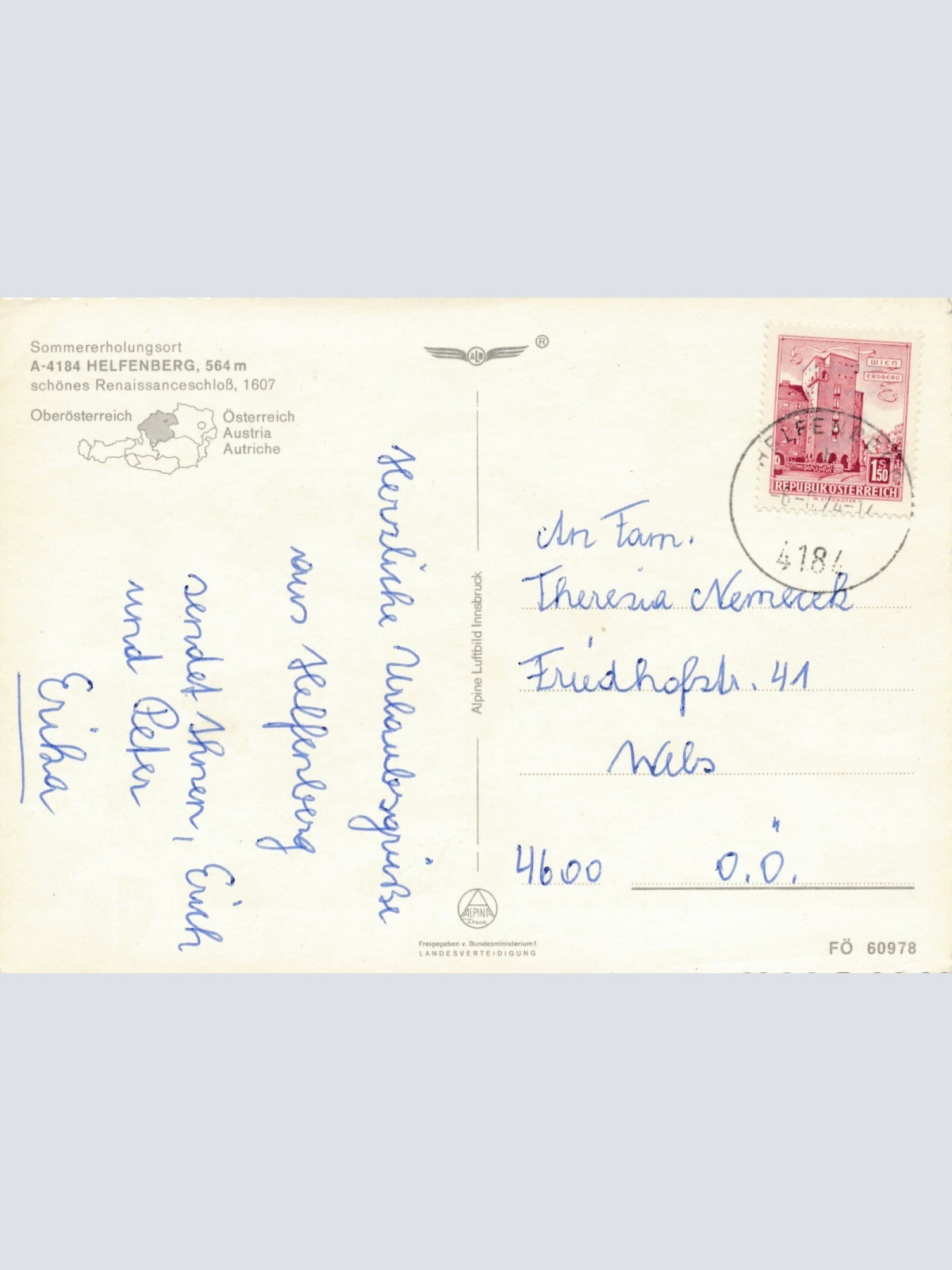 Alpine - Luftbild aus Helfenberg Oberösterreich Ansichtskarte (10922)