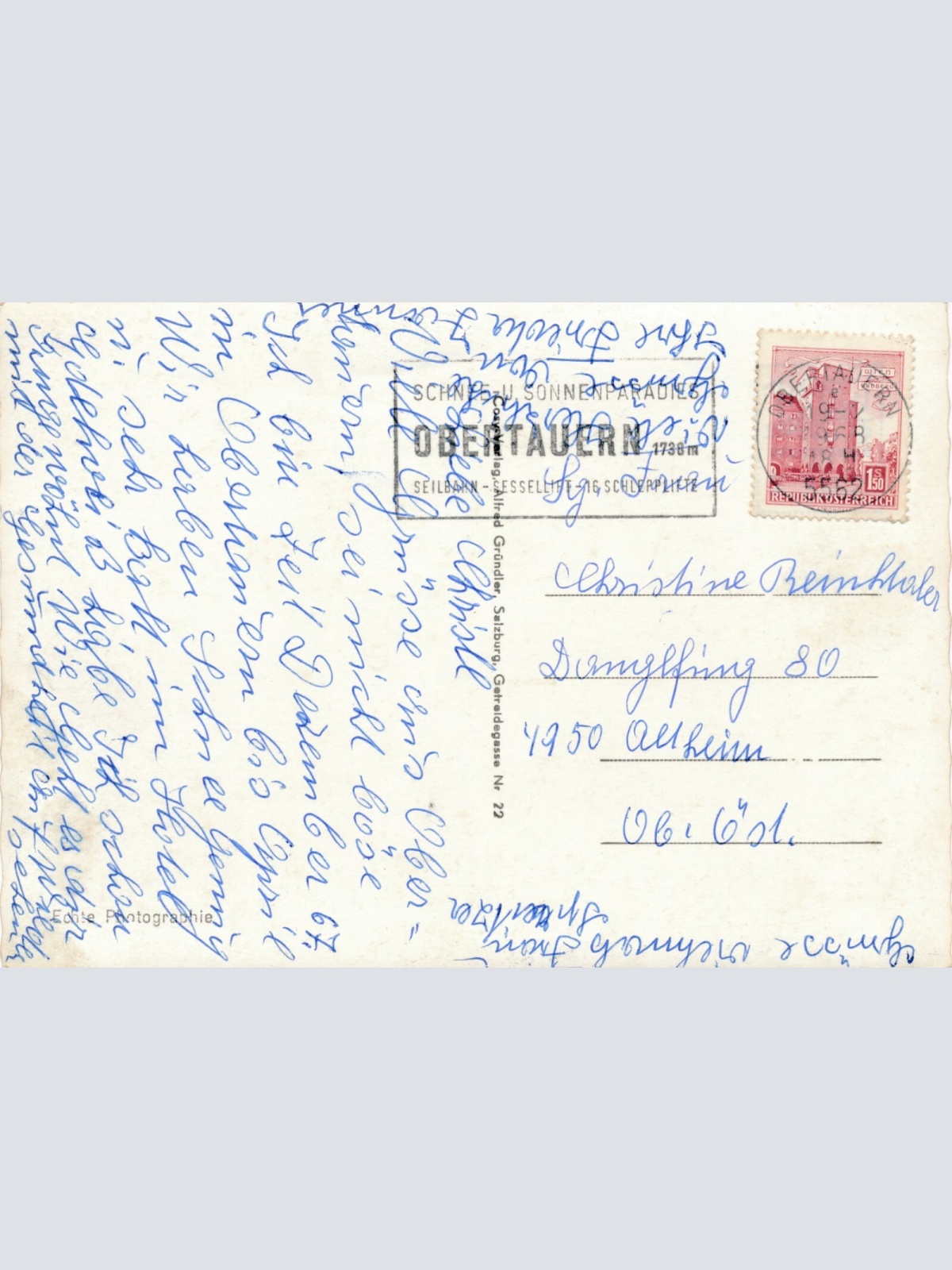 AK aus Obertauern mit Hotel Edelweiss Ansichtskarte (10950)