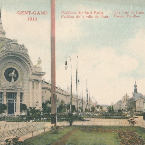 AK aus Gent Gand 1913 Pariser Pavillon Belgien Ansichtskarte (10880)