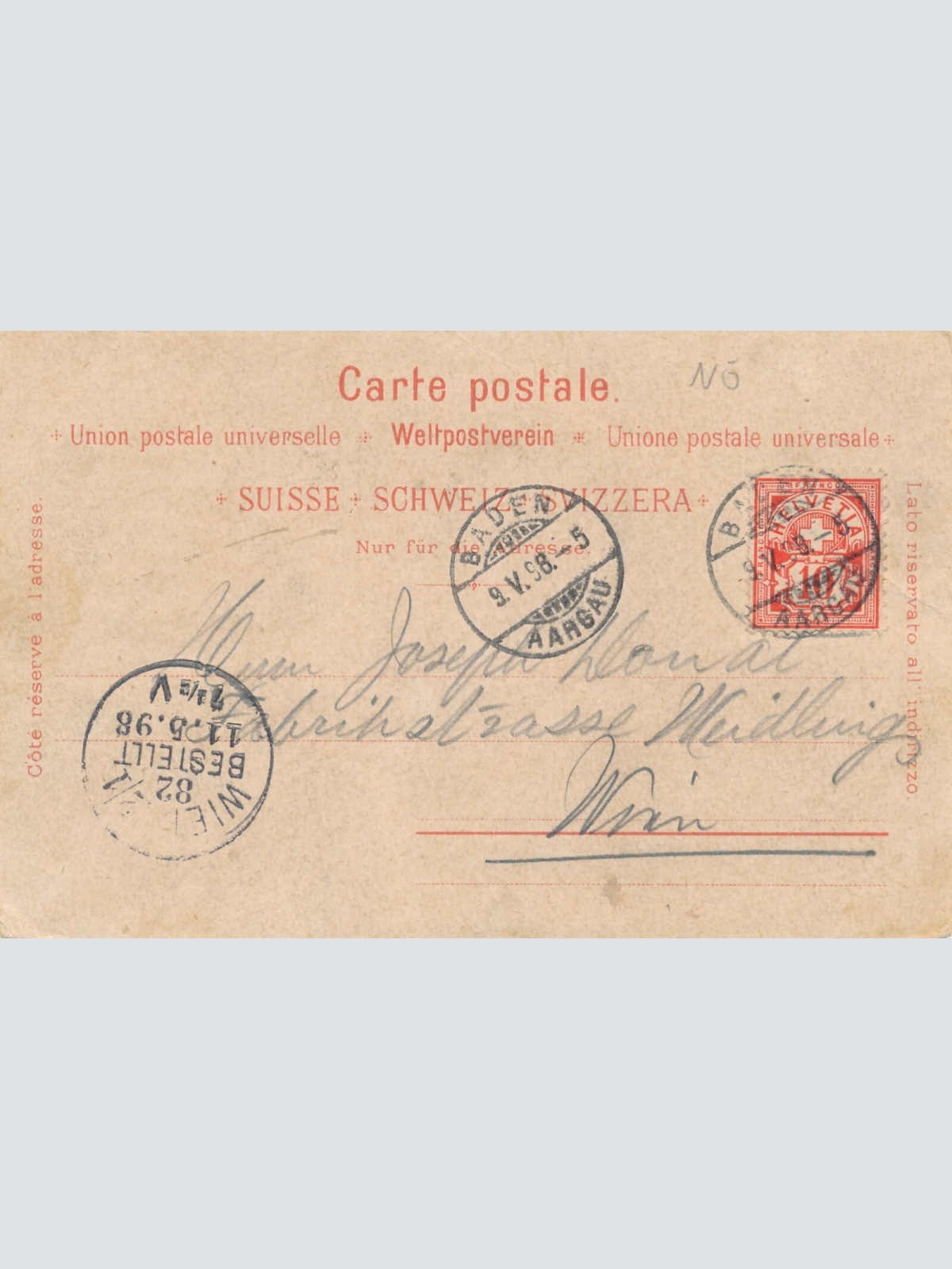 Litho - Karte gruss aus Baden Ansichtskarte (10892)