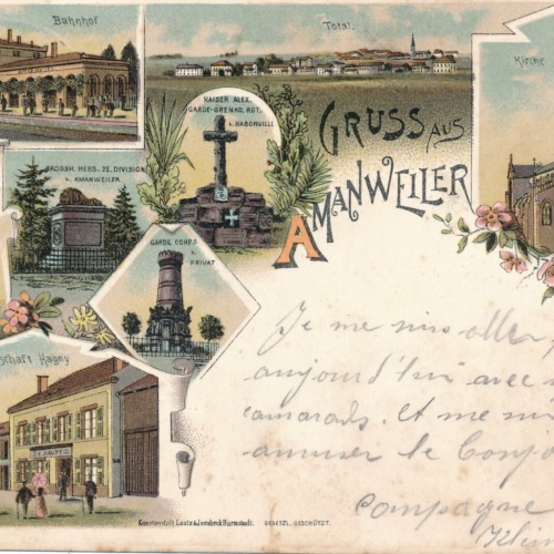 Litho - Karte gruss aus Amanweiler Ansichtskarte (10895)