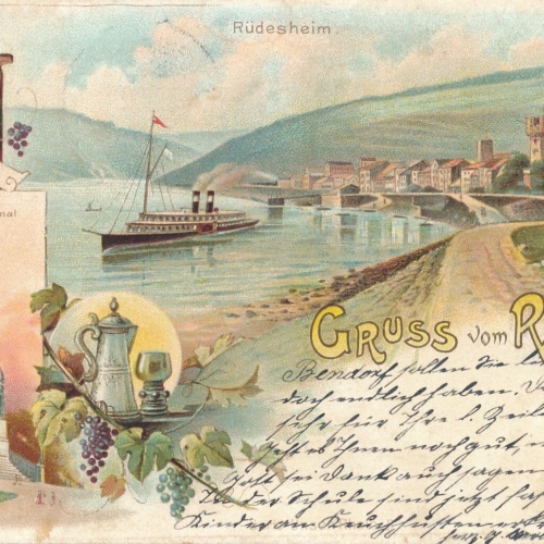 Litho - Karte gruss aus Rüdesheim Hessen Ansichtskarte (10901)