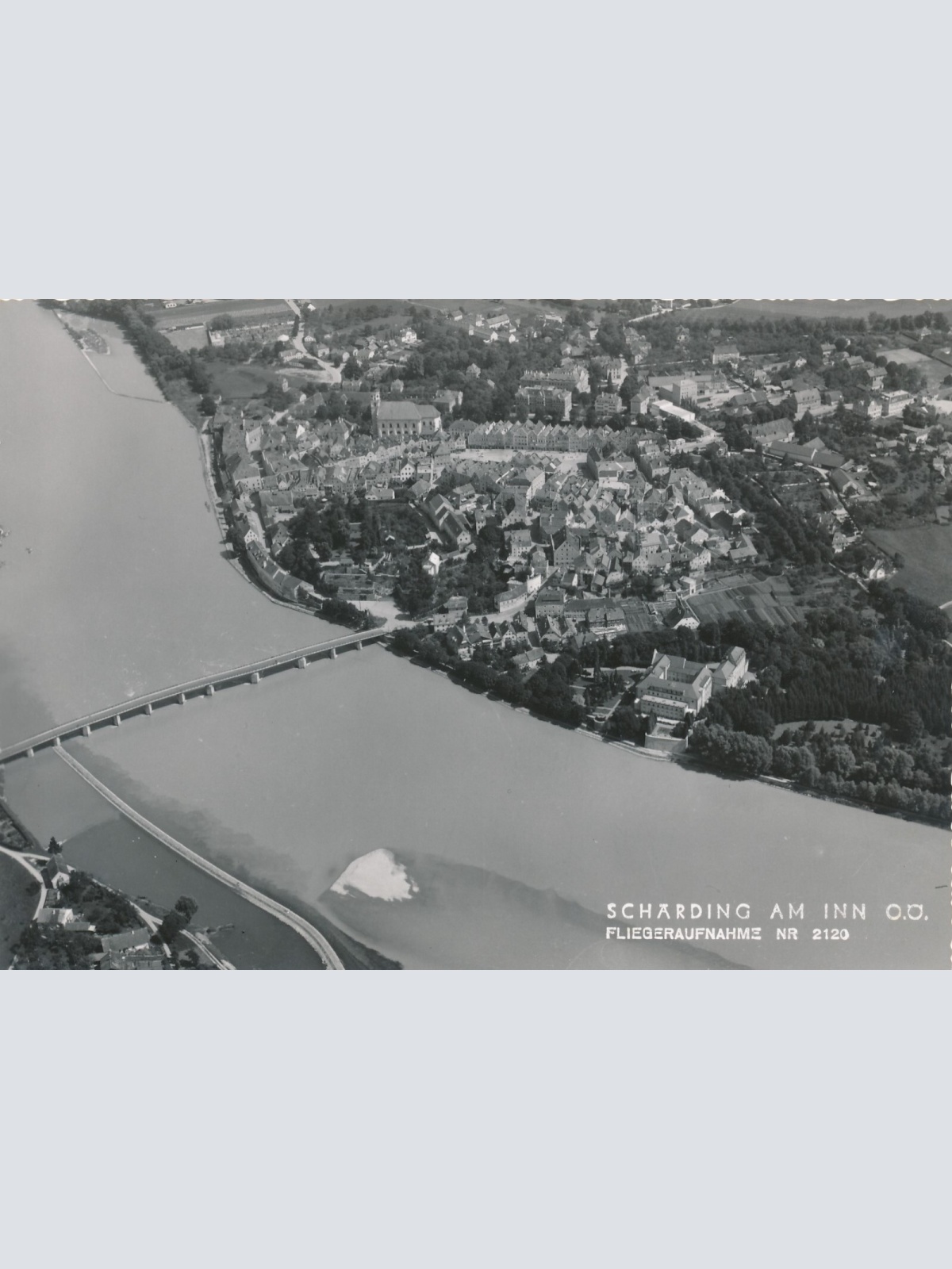 AK aus Schärding Fliegeraufnahme Nr 2120 Oberösterreich Ansichtskarte (11049)