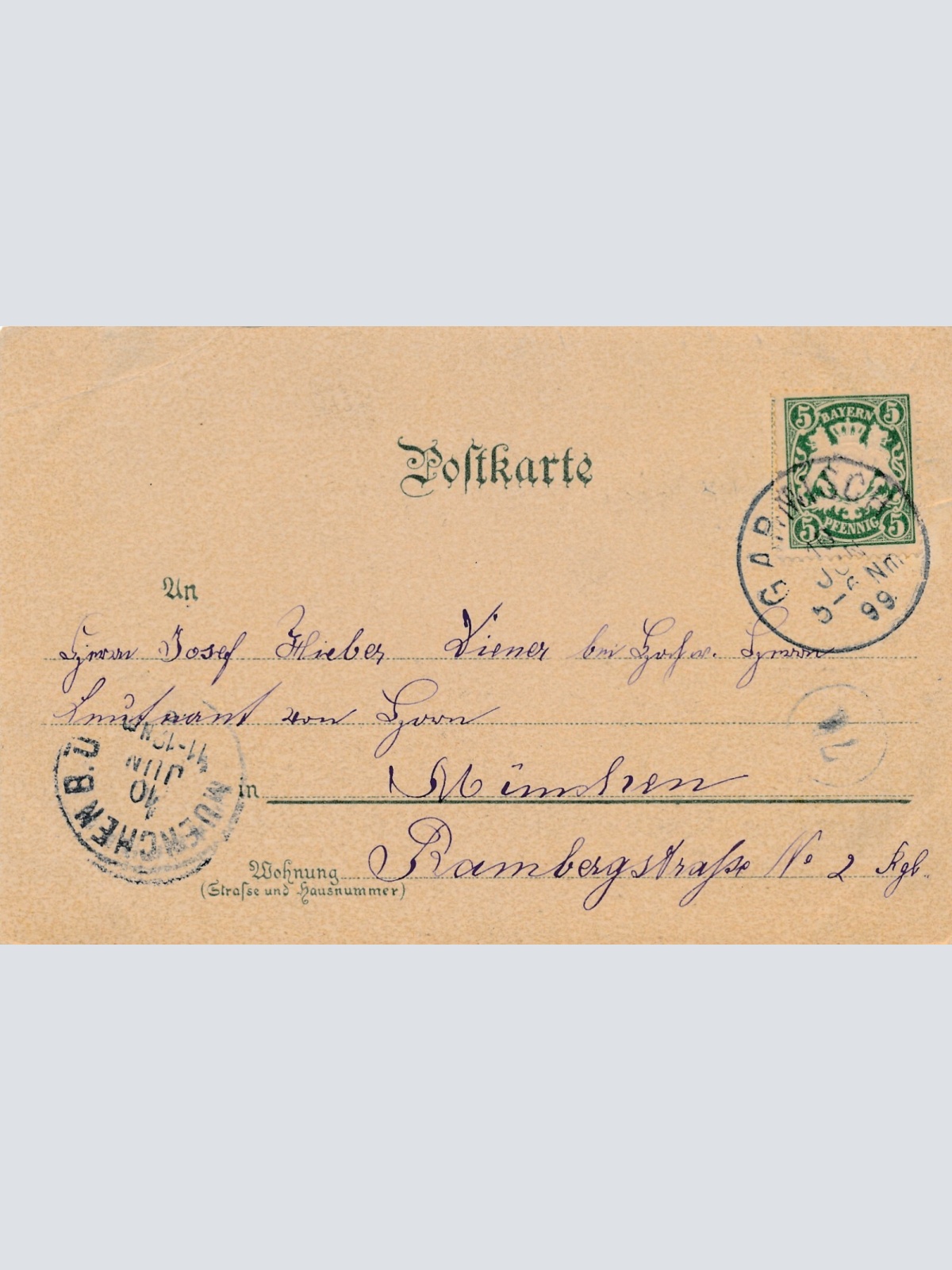 Mondschein - Karte gruss aus Garmisch Bayern (11010)