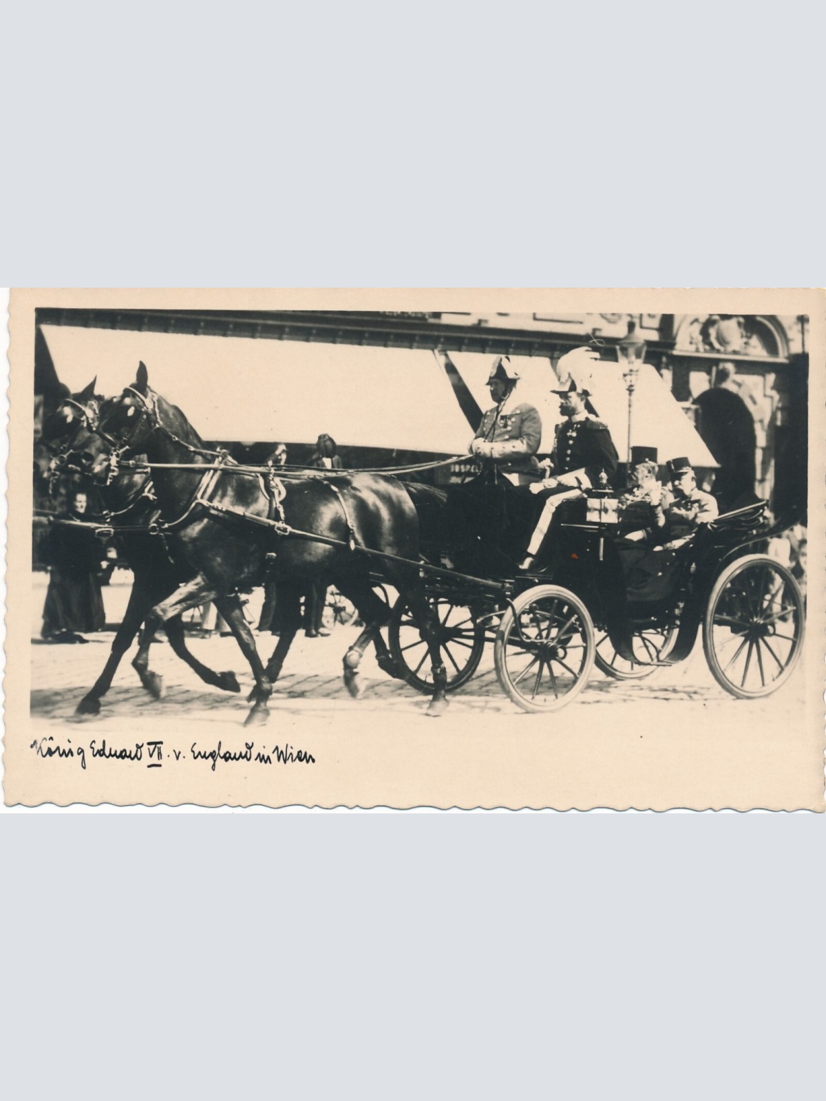 AK Kaiser Franz Josef und König Eduard VII in der Kutsche Ansichtskarte (10991)