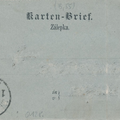 5 Kreuzer Ganzsachen - Kartenbrief 1886 aus Hochwessely (10993)