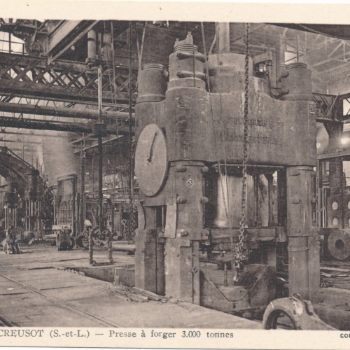 AK aus Creusot Presse a forger 3000 tonnes Frankreich Ansichtskarte (9589)