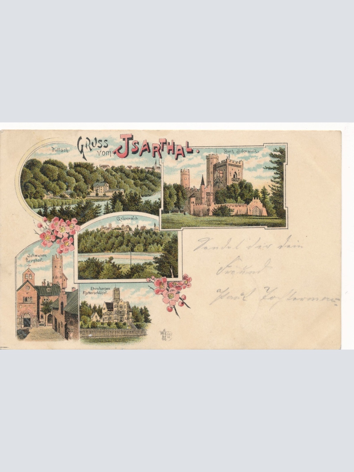 Litho - Karte gruss vom Isarthal Bayern Ansichtskarte (9758)