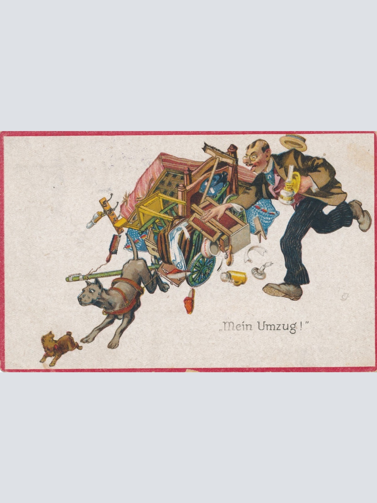 Motiv - Karte Mein Umzug mit mit Hund  (10768)