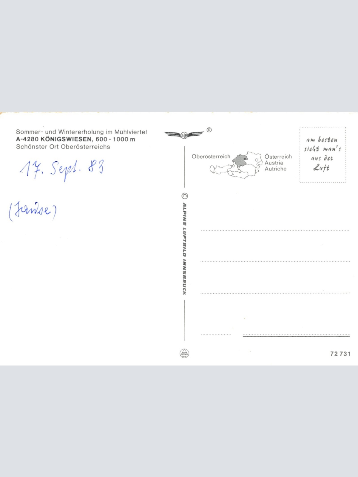 AK Alpine - Luftbild aus Königswiesen Oberösterreich (10780)