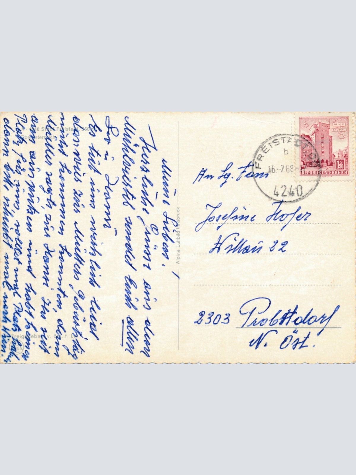 AK Alpine - Luftbild aus Freistadt Oberösterreich (10802)