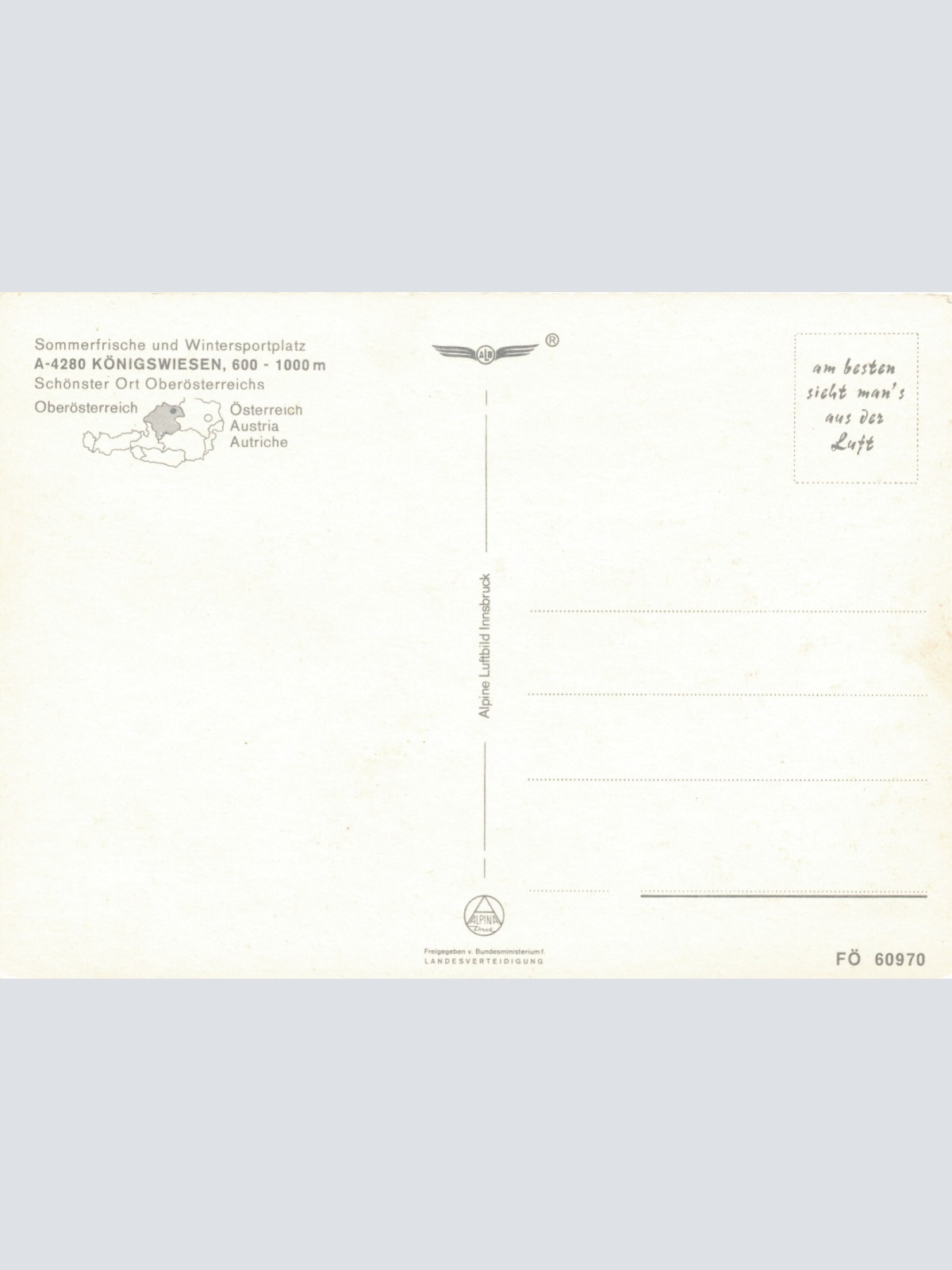 AK Alpine - Luftbild aus Königswiesen Oberösterreich (10791)