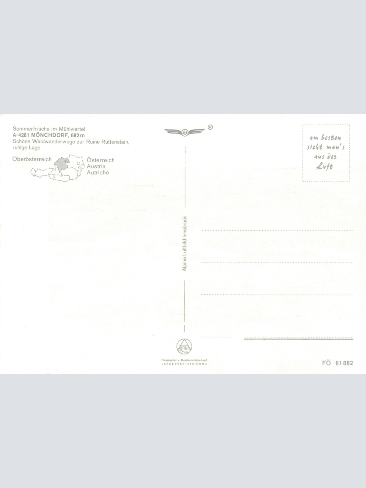 AK Alpine - Luftbild aus Mönchdorf Oberösterreich (10792)