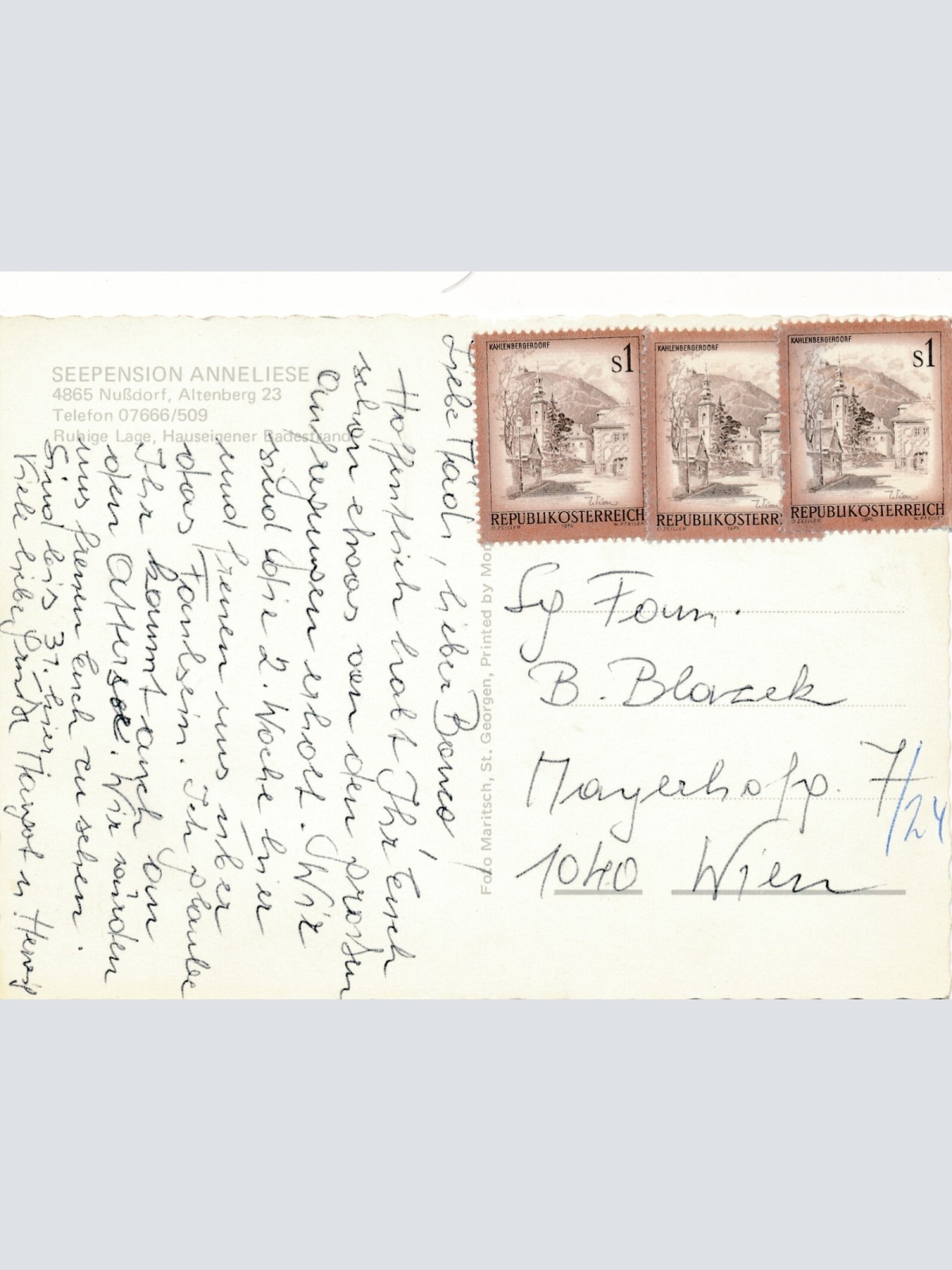 AK aus Nußdorf Seepension Anneliese Oberösterreich Ansichtskarte (11251)