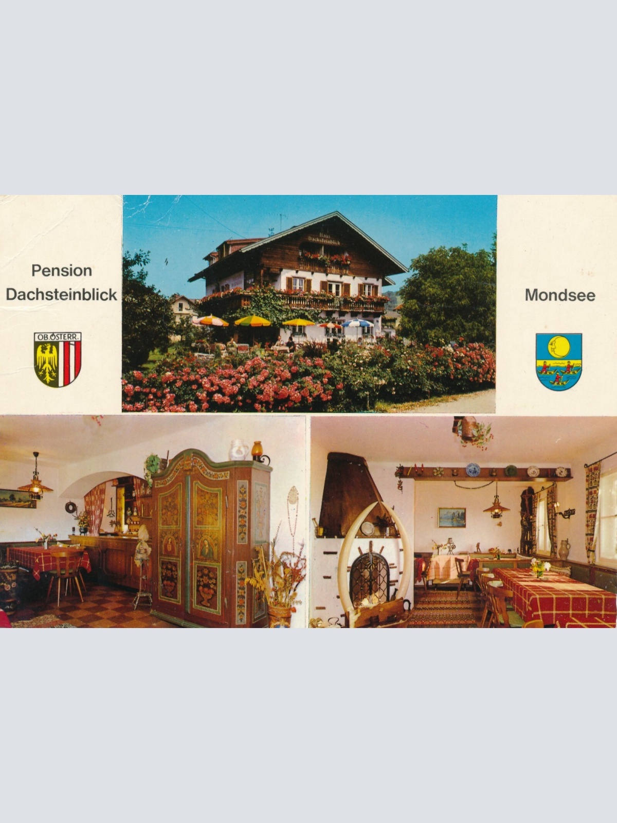 AK aus Mondsee Pension Dachsteinblick Oberösterreich Ansichtskarte (11245)