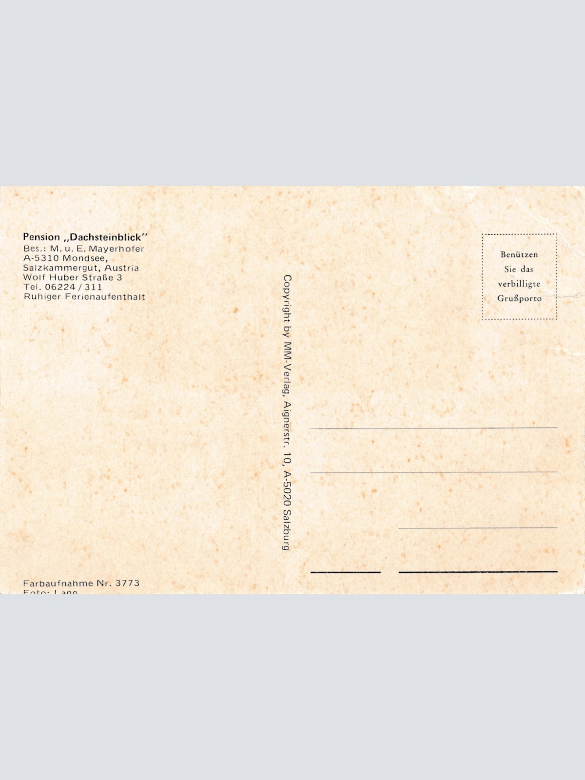 AK aus Mondsee Pension Dachsteinblick Oberösterreich Ansichtskarte (11245)