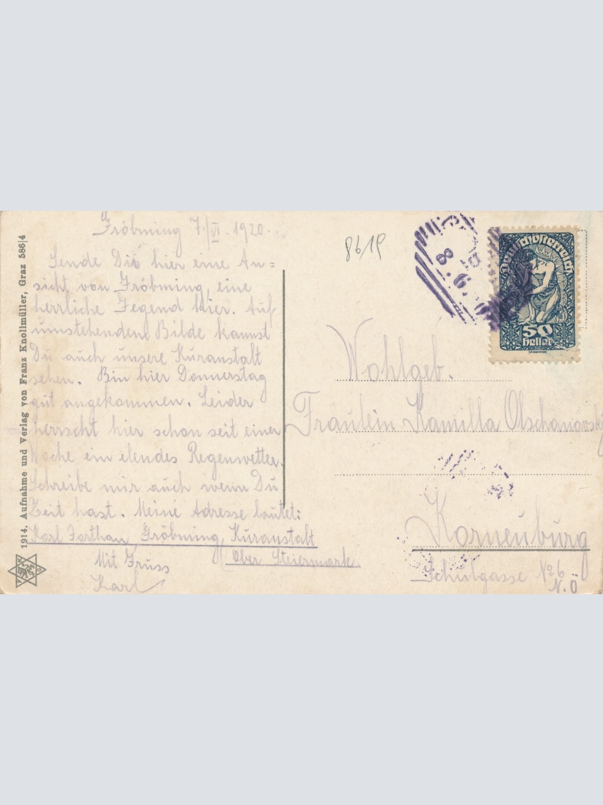 AK aus Gröbming Steiermark Ansichtskarte (10823)