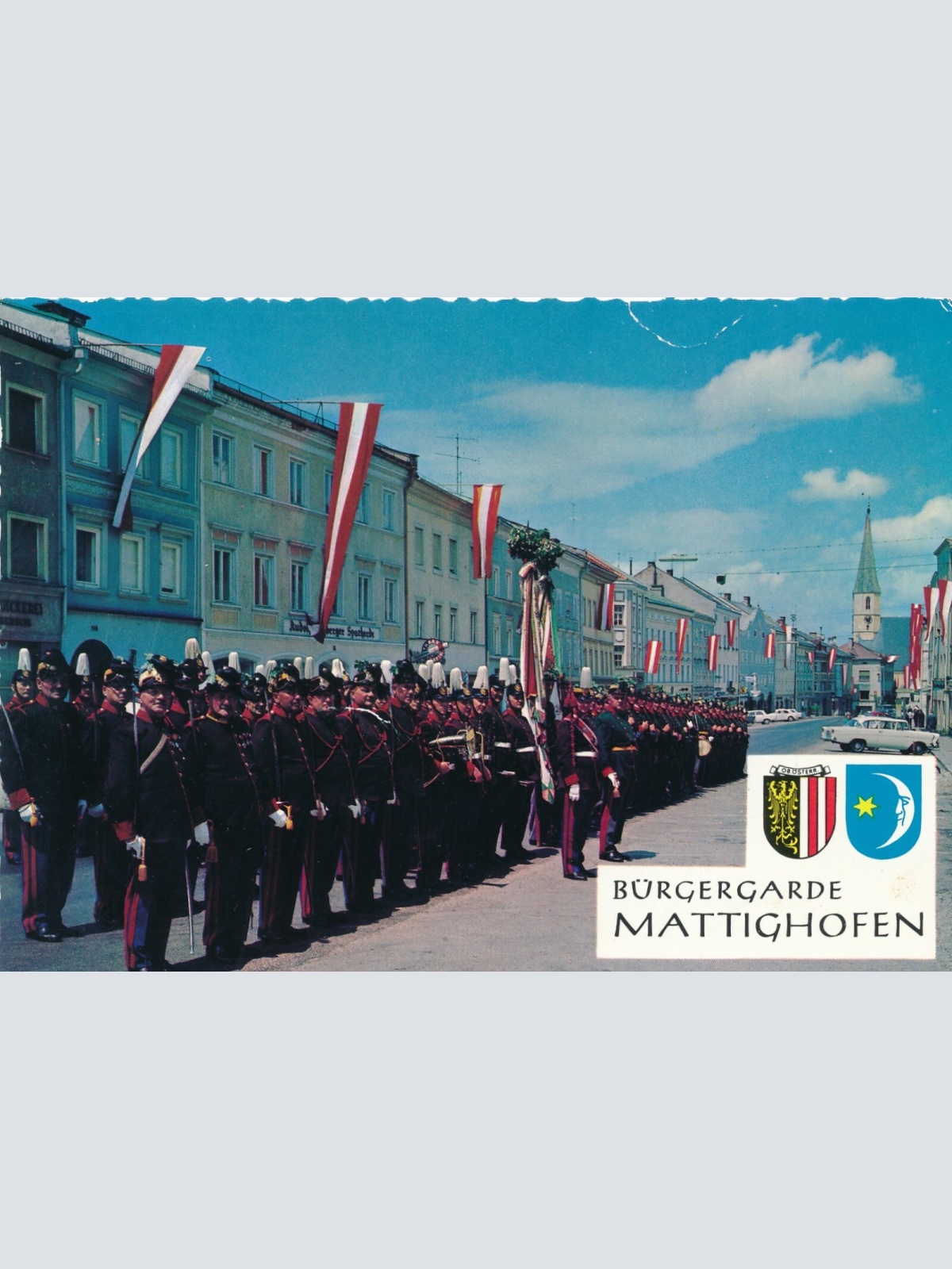 AK aus Mattighofen Bürgergarde Oberösterreich Ansichtskarte (11280)