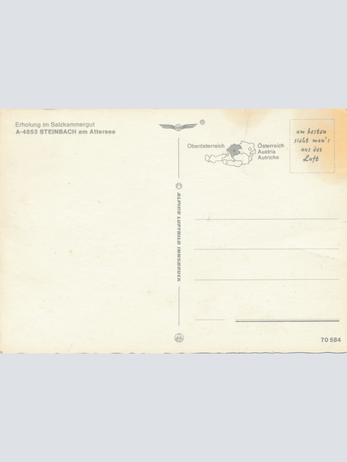 Alipne - Luftbild aus Steinbach Oberösterreich Ansichtskarte (11224)