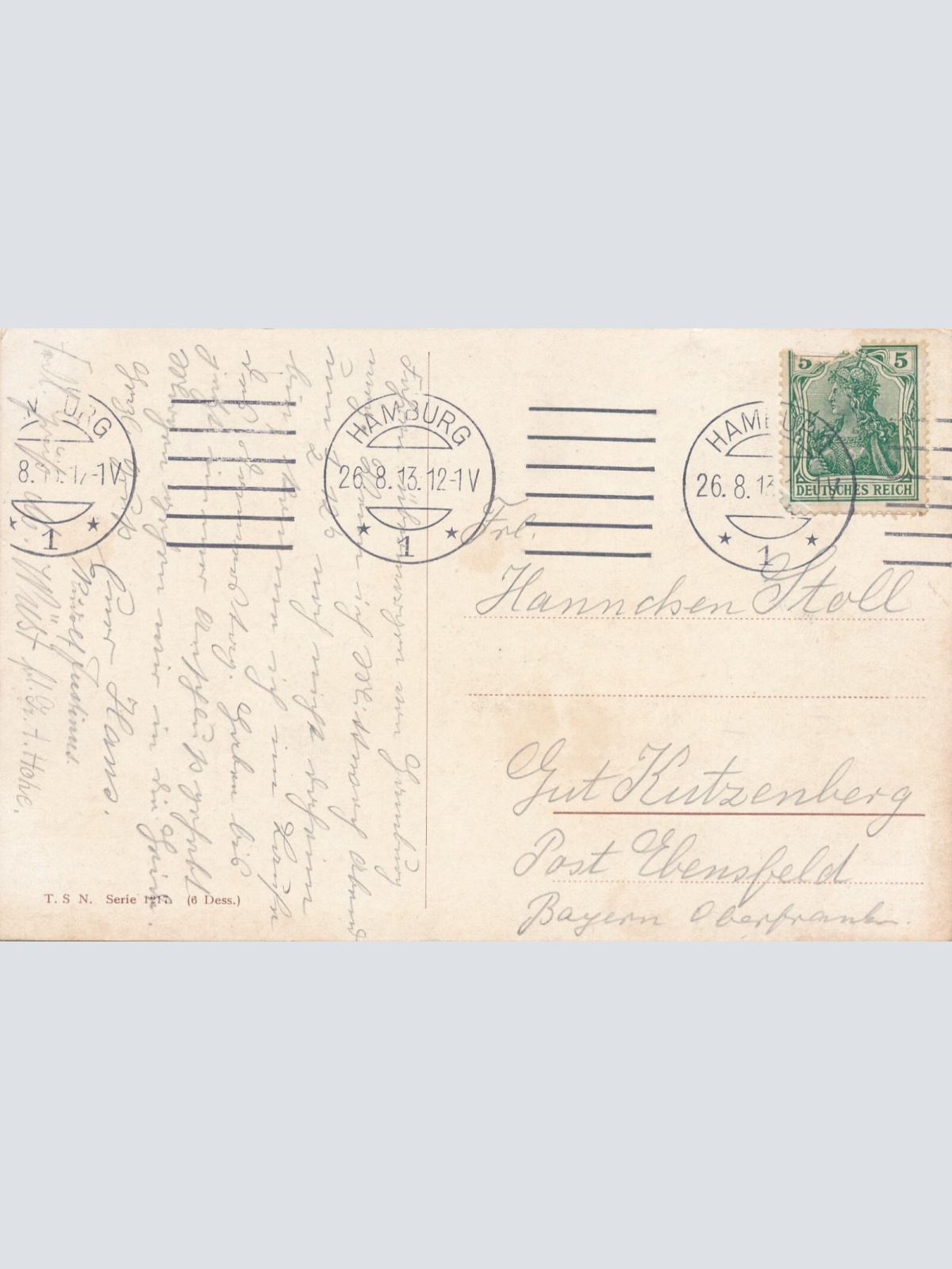 Motiv - Karte vom Hamburger Hafen mit Schiffen -Dampfer - Boote (11357)