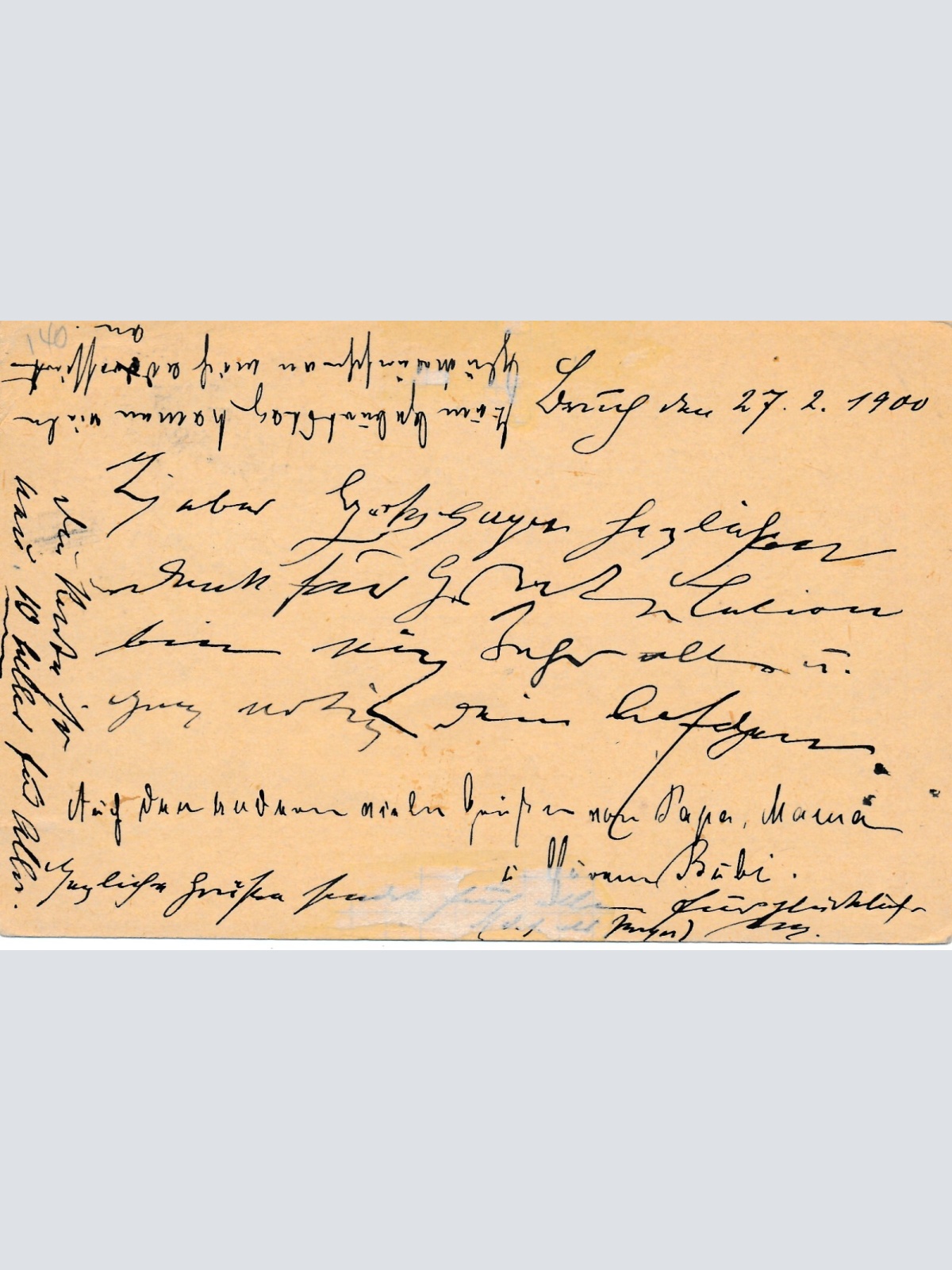 10 Heller Ganzsachen - Karte 1900 aus Bruch mit Kastenstempel (11398)