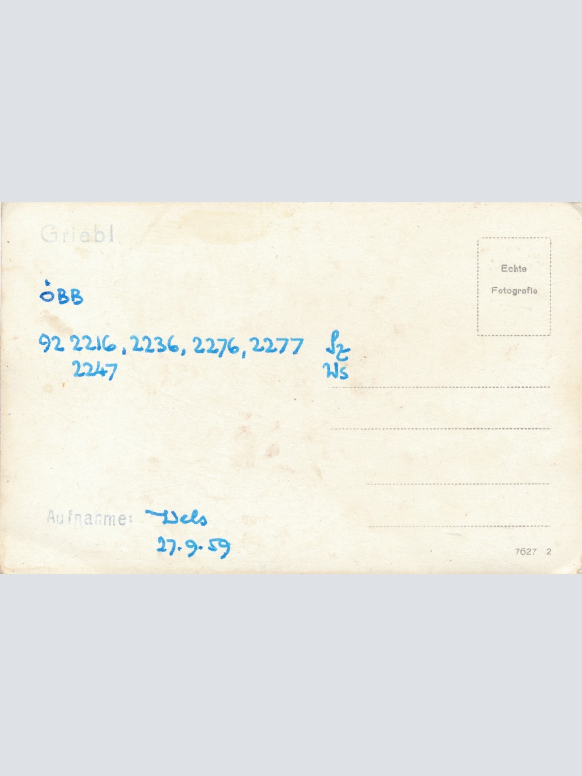 Foto - Karte  Eisenbahn - Straßenbahn Ansichtskarte (11307)