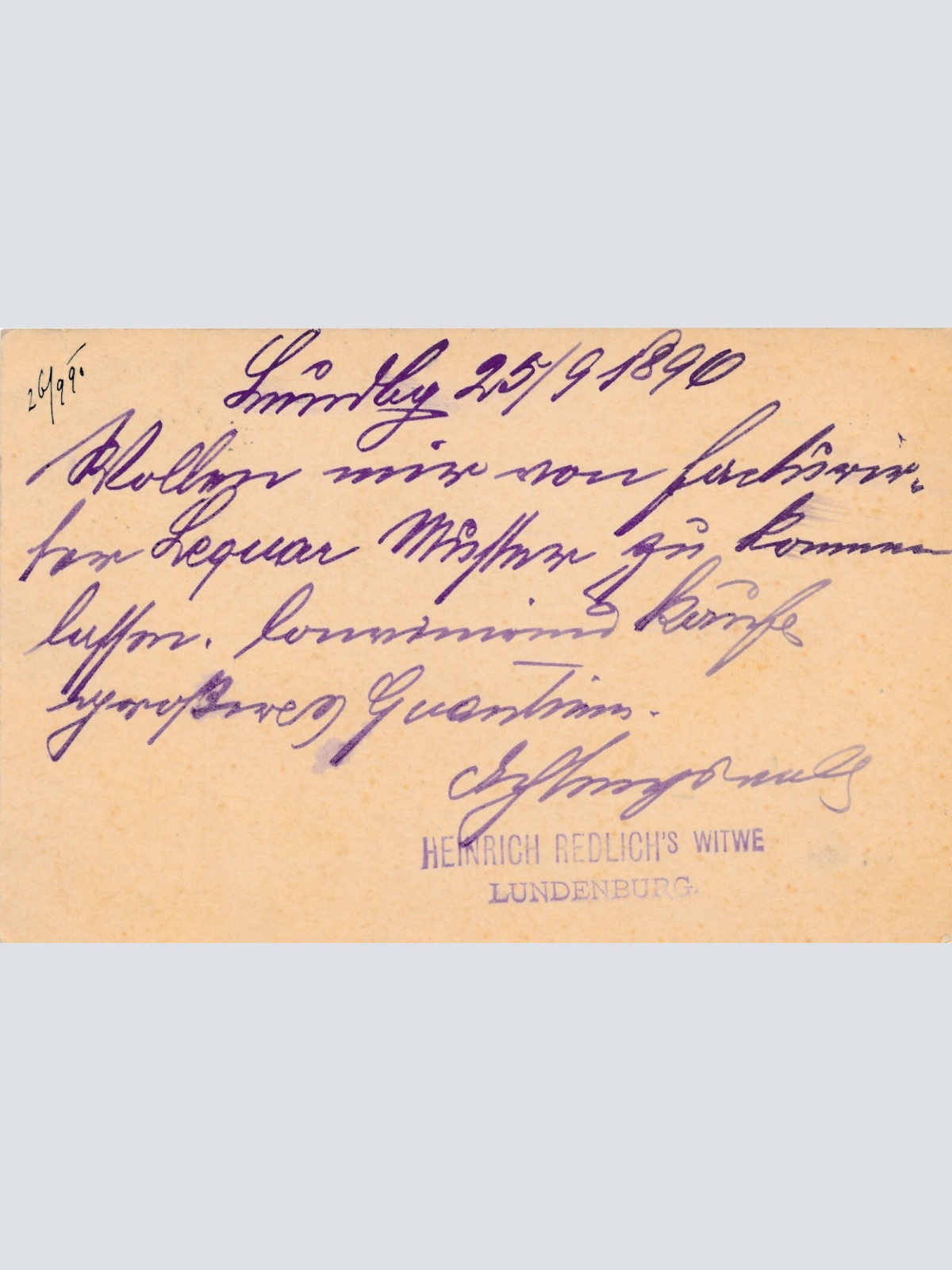 2 Kreuzer - Ganzsachen - Karte aus 1890 aus Lundenburg (11333)