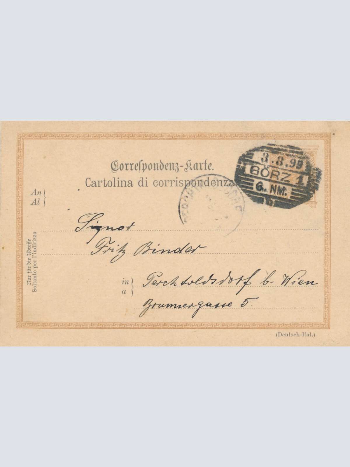 2 Kreuzer - Ganzsachen - Karte aus 1999 aus Görz (11335)---