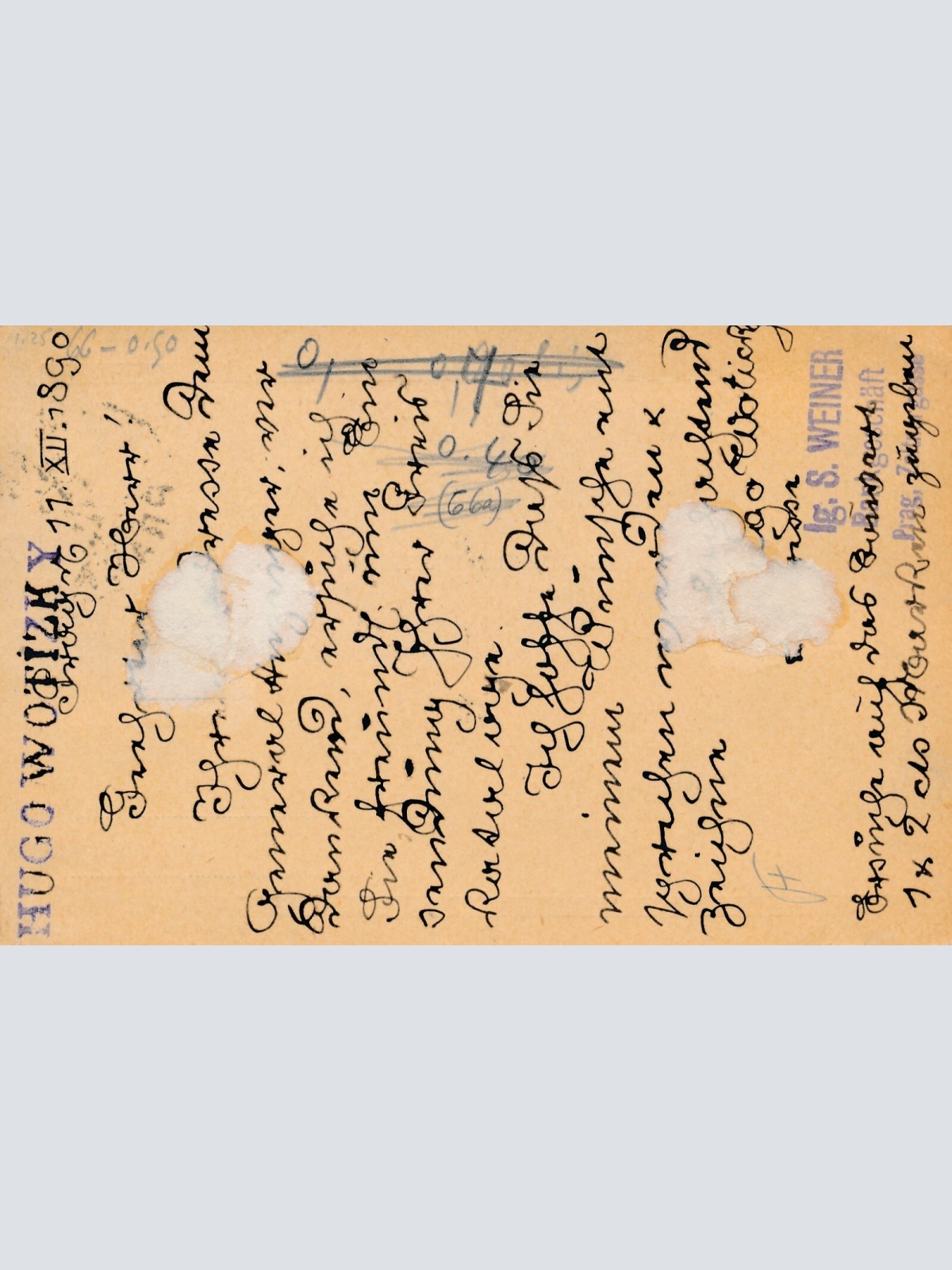 5 Kreuzer - Ganzsachen - Karte aus 1890 aus Prag (11342)