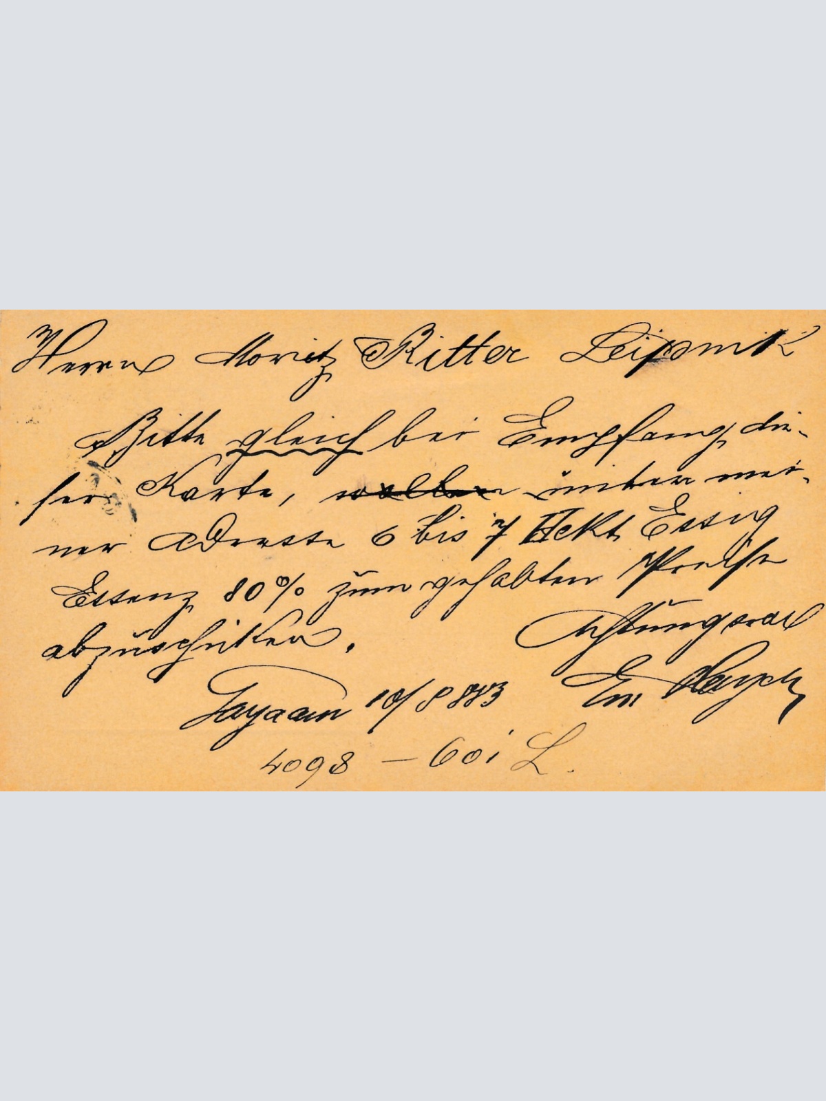 2 Kreuzer - Ganzsachen Karte aus Gaija in Mähren (11131)