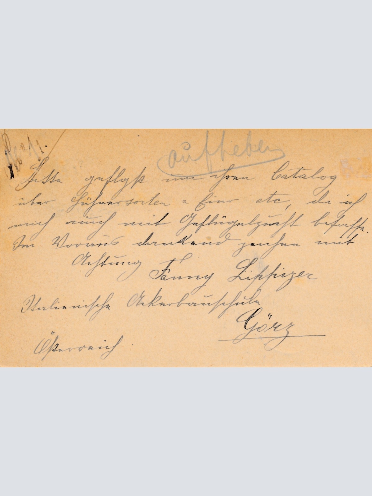 2 Kreuzer Ganzsachen - Karte (Ital) 1895 aus Görz (11597)