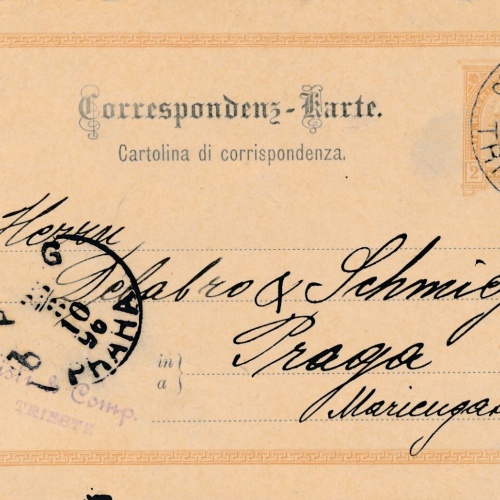 2 Kreuzer Ganzsachen - Karte (Ital) 1896 aus Triest (11598)