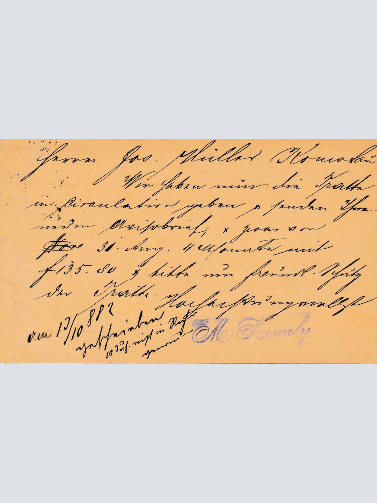 2 Kreuzer Ganzsachen - Karte 1882 aus Wien Mittelgasse (11176)