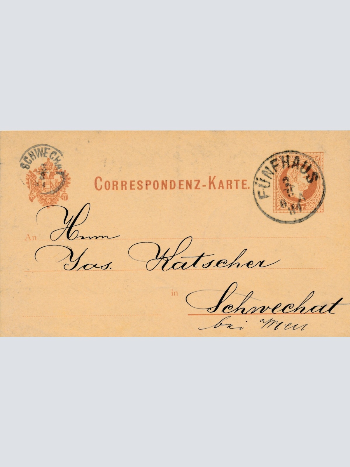 2 Kreuzer Ganzsachen - Karte 1881 aus Fünfhaus (11169)