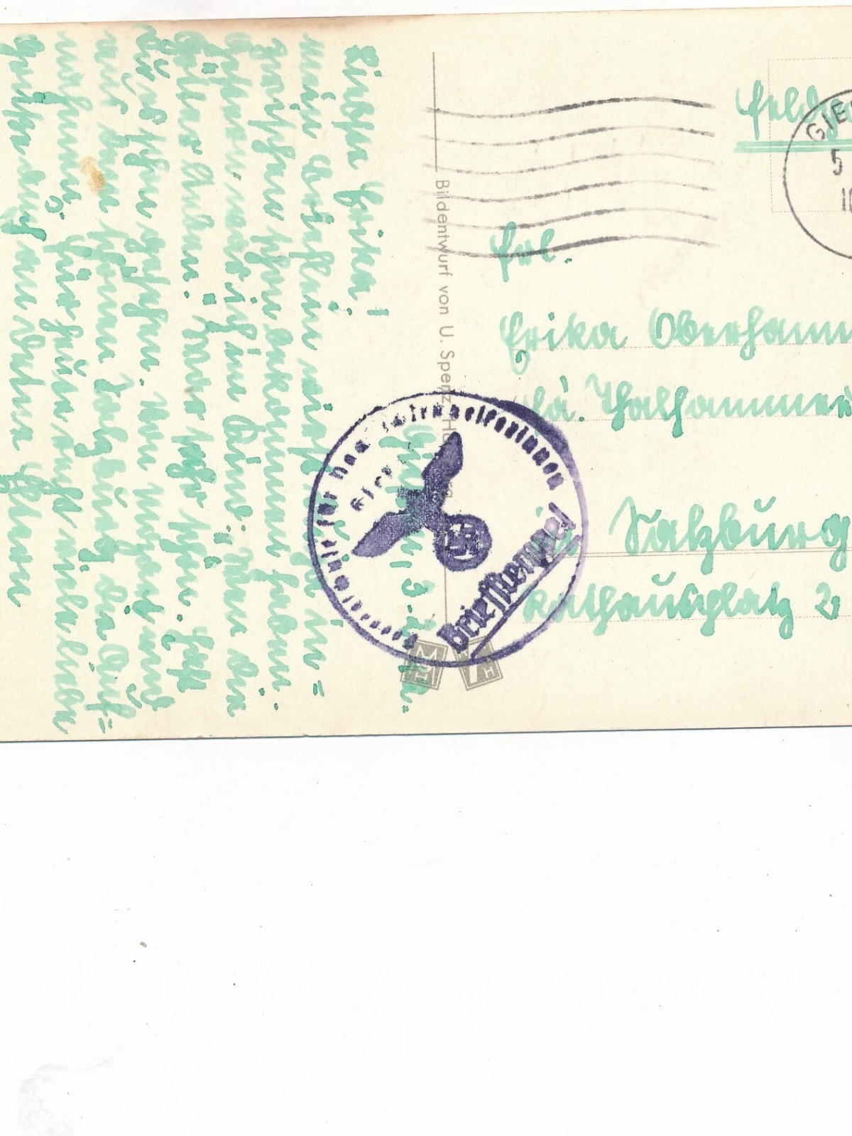 Motiv - Karte von zwei Zwergen mit Pilz und Spinnennetz Ansichtskarte (10046)