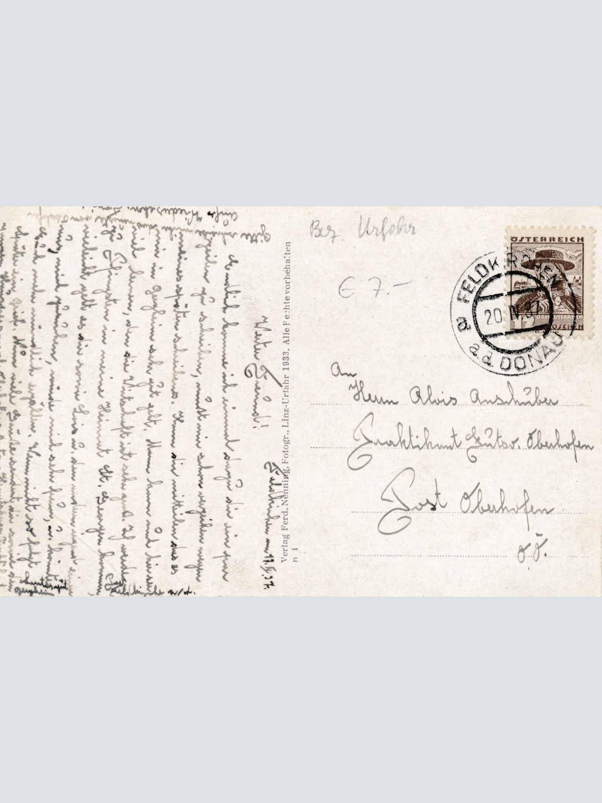 AK aus Feldkirchen Haushaltungsschule Oberösterreich Ansichtskarte (11195)