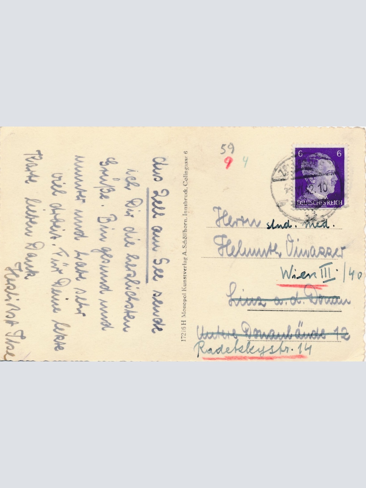 AK aus Pinzgau mit Hotel Salzburg Ansichtskarte (11698)