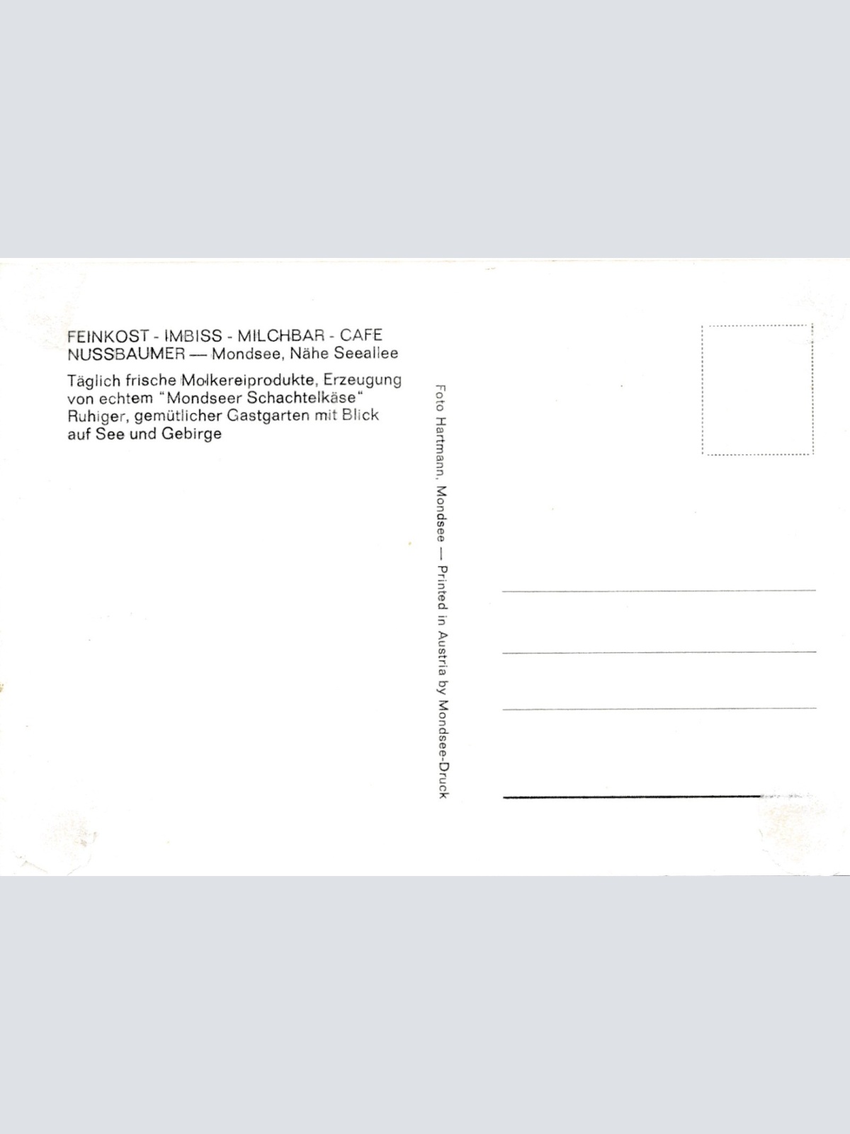 AK, Mondsee, Milchbar Nußbaumer, Oberösterreich (S2751)