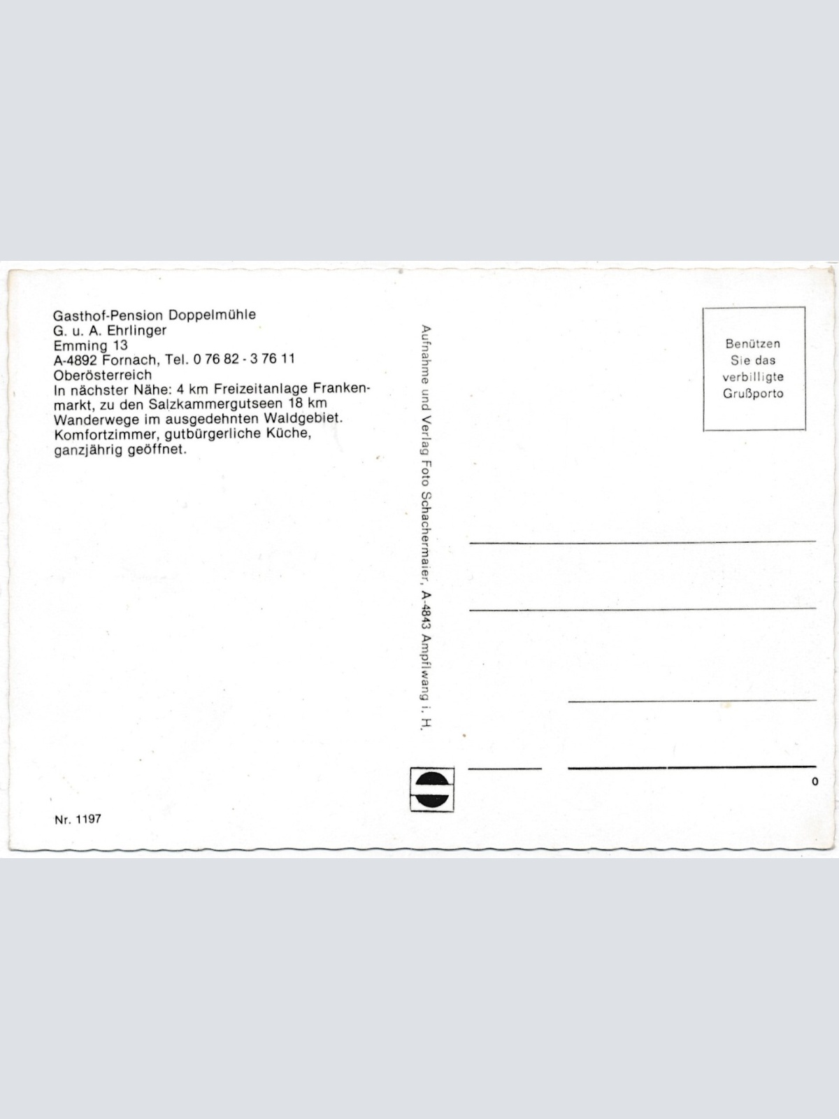 AK, Gasthof Doppelmühle, Fornach, Oberösterreich (S2652)