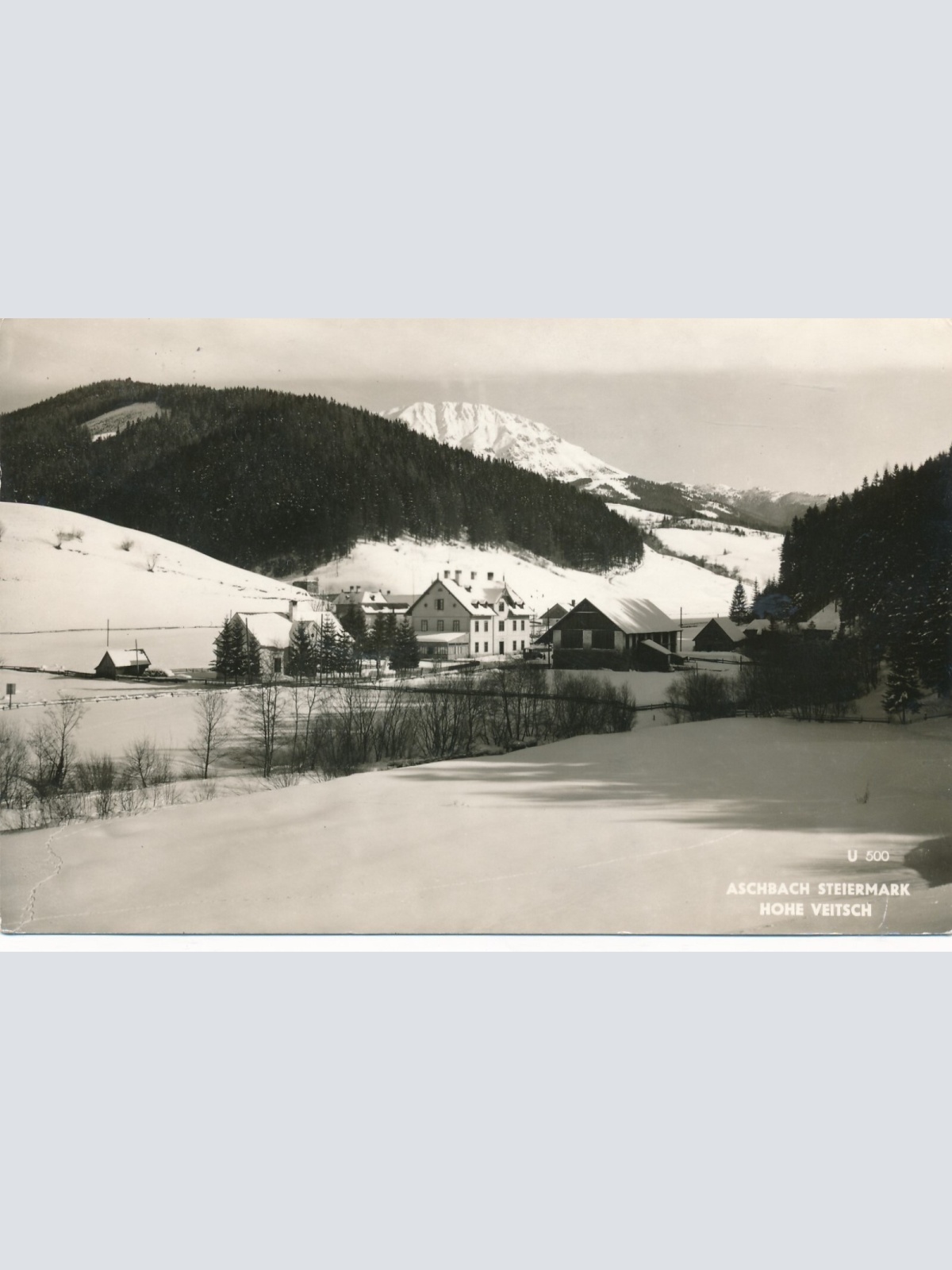 AK aus Aschbach mit Hohe Veitsch Steiermark Ansichtskarte (12077)