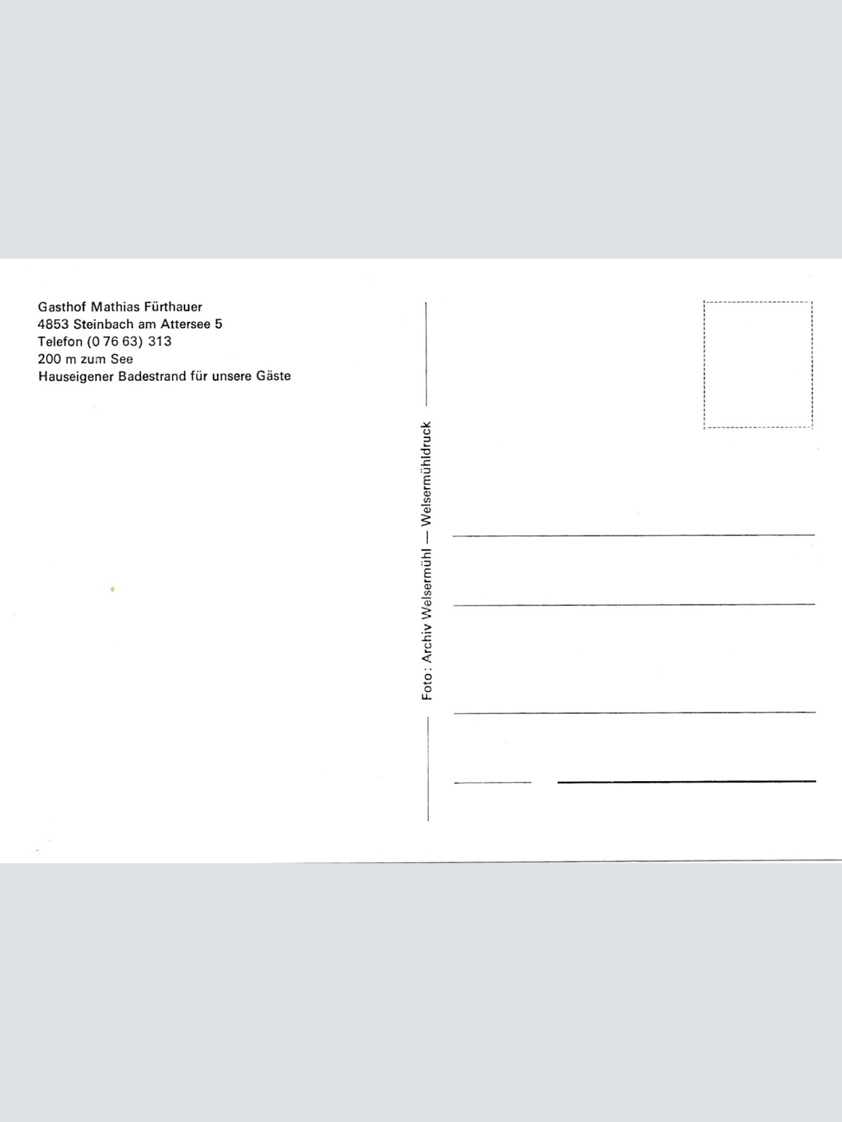 AK, Steinbach, Gasthof Fürthauer, Oberösterreich (S2809)