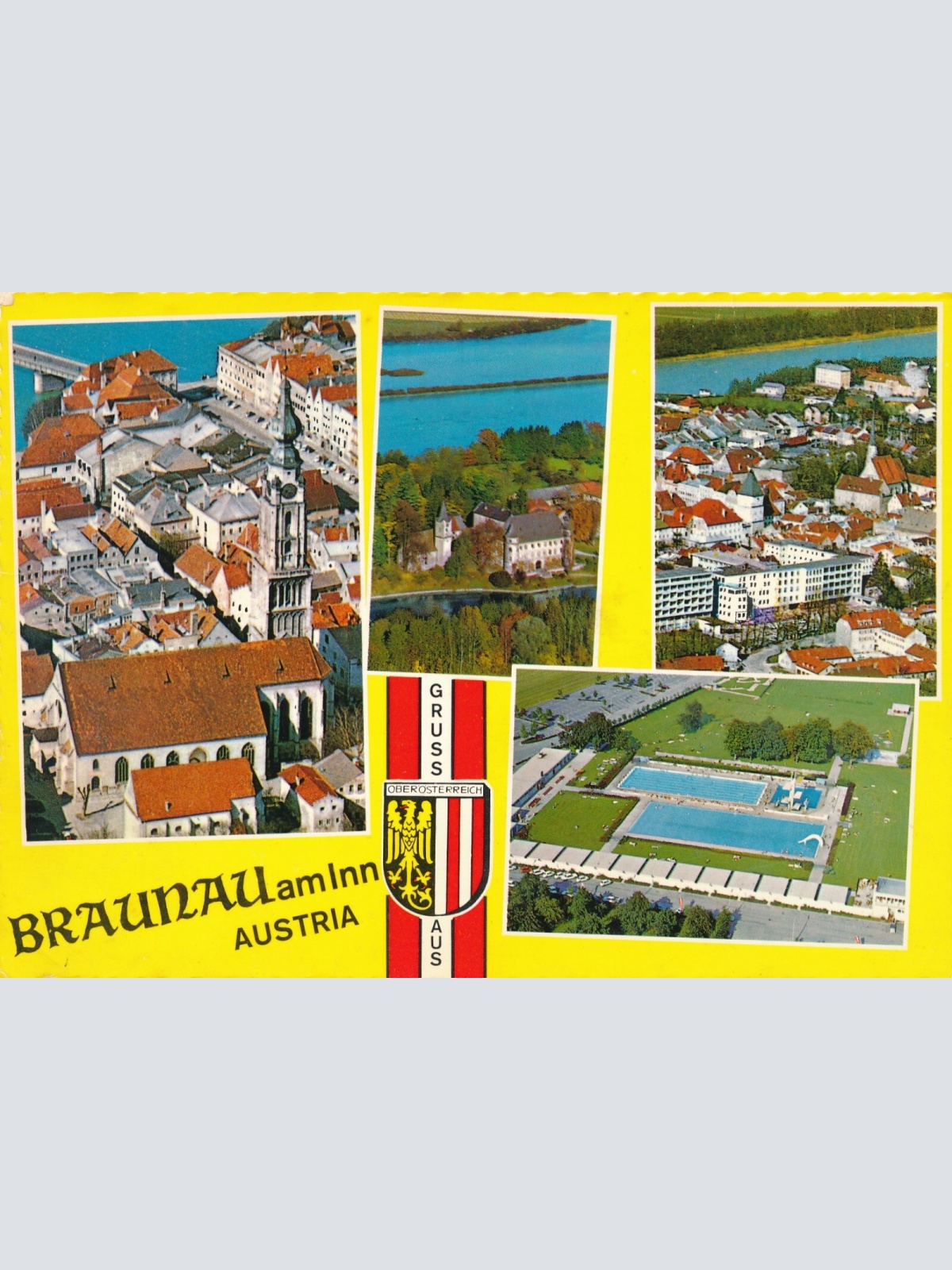 AK aus Braunau mit Schwimmbad Oberösterreich Mehrbildkarte Ansichtskarte (J261)